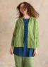 “Esme” woven organic cotton/linen jacket (kiwi/stripe L)