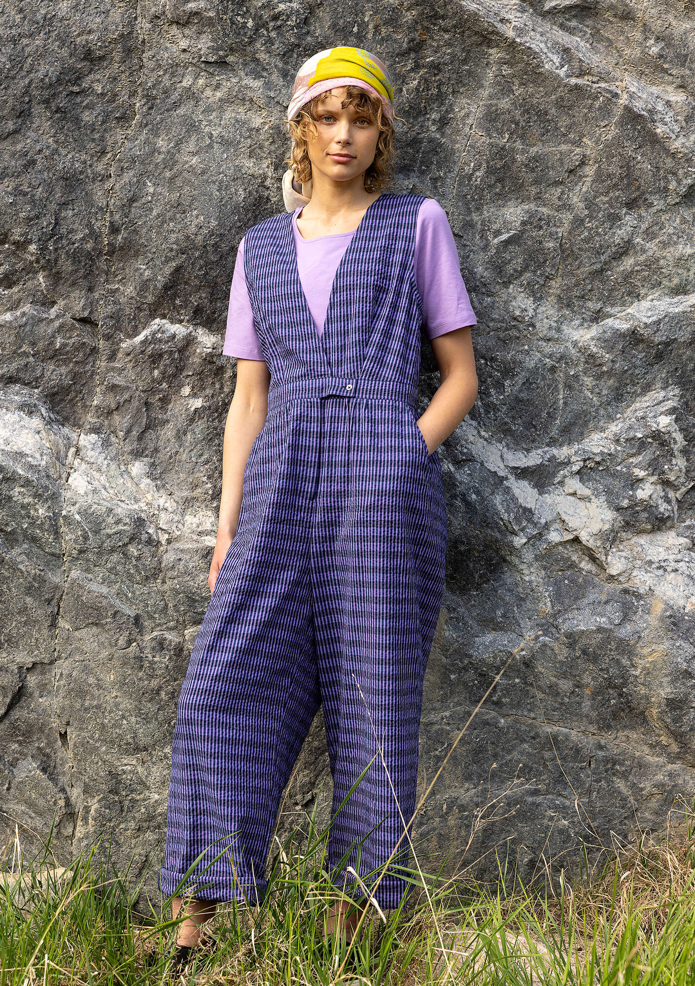 Wavy” woven jumpsuit in organic cotton gudrunsjoden.com