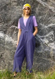 Jumpsuit „Wavy“ aus Bio-Baumwollgewebe - himmelblau