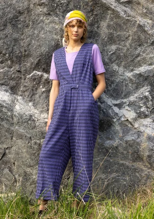 “Wavy” woven organic cotton jumpsuit - sky blue