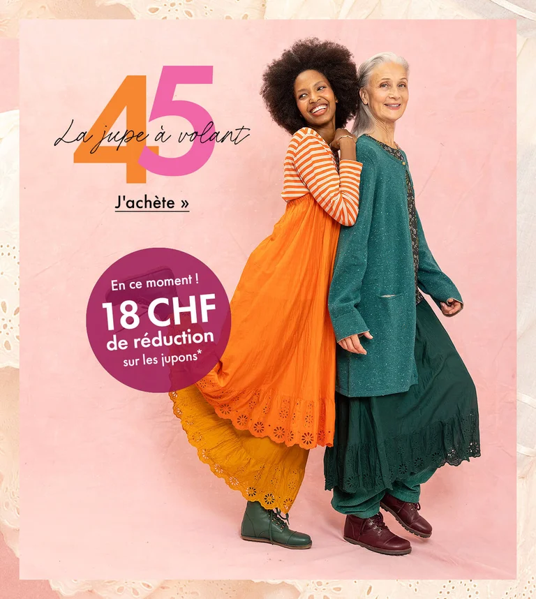 An animated gif of women wearing Gudrun Sjödén’s classic underskirts in different colours.  