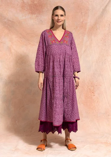 Klänning "Melodie" i ekologisk bomull - ljung