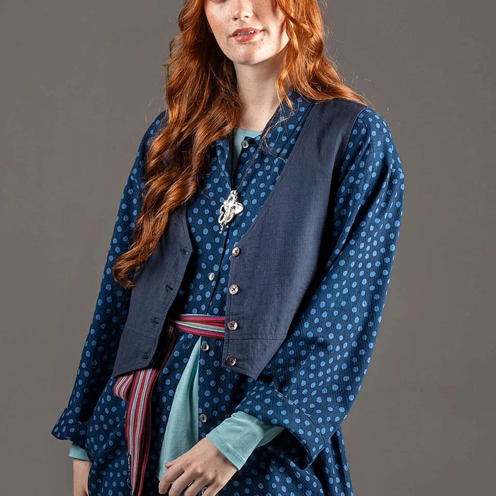 Weste aus Bio-Baumwollgewebe - tinte