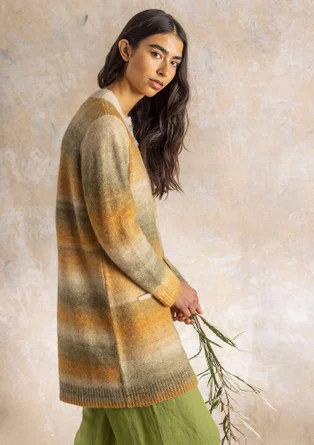  “Bello” long cardigan in alpaca/wool blend - cedar