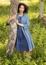 Woven “Ava” dress in organic cotton (flax blue S)