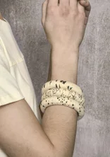 Armschmuck „Melodie“ aus Öko-Baumwolle/Recyclingholz - schwarz