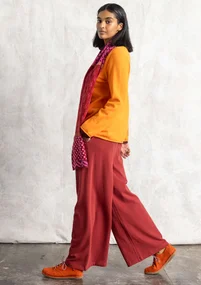 Organic cotton jersey trousers - rooibos