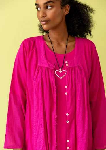 Blouse d’artiste "Agnes" en coton biologique tissé - bégonia rose
