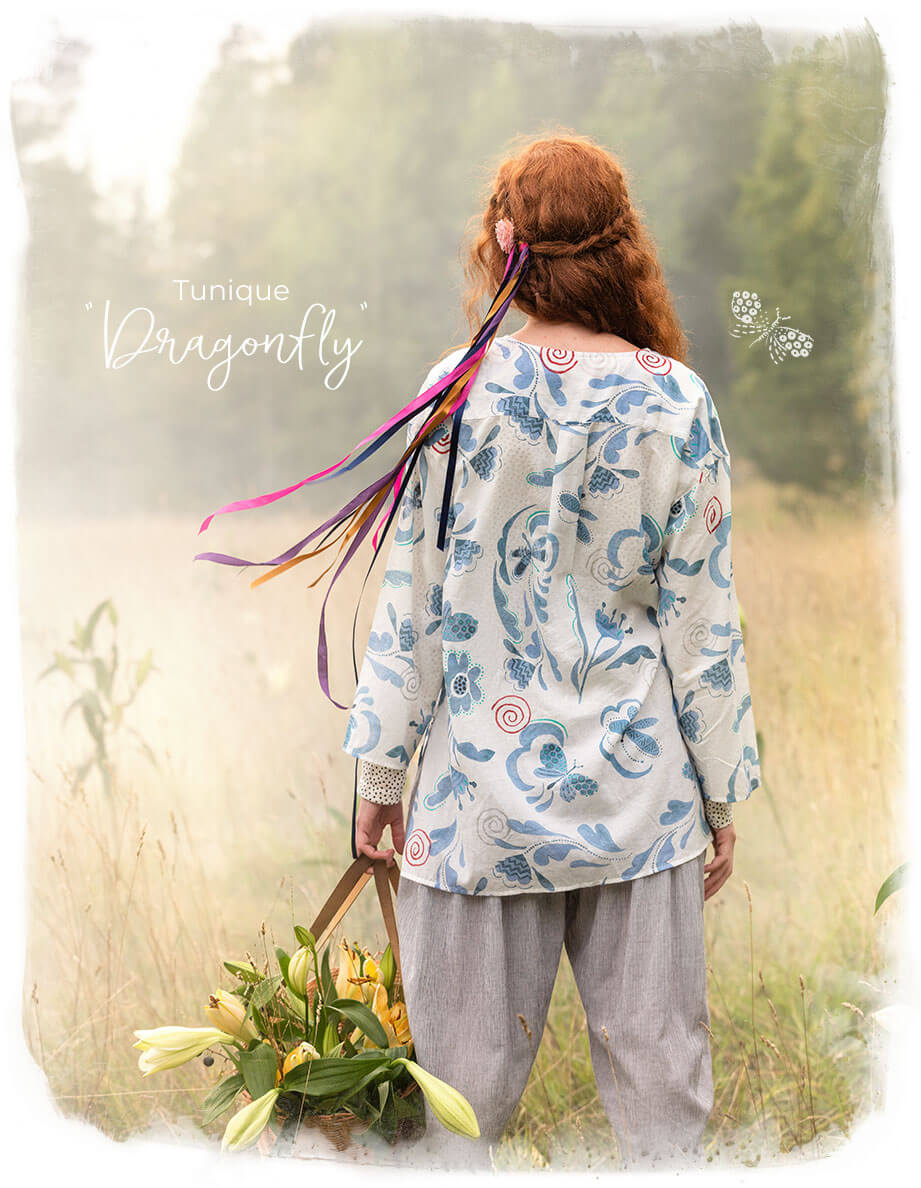 “Dragonfly” organic cotton tunic
