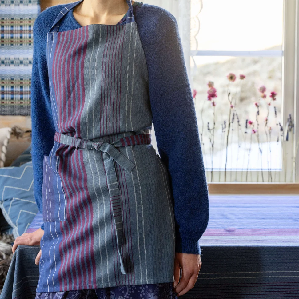 “Alaska Sky” organic cotton apron - midnight blue