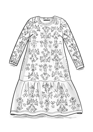 Gemustertes Kleid „Fåle“ aus Modal - schwarz