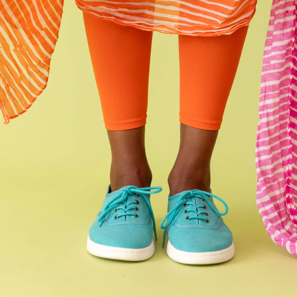 “Grace” canvas shoes in organic cotton - teal