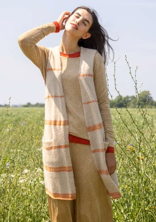 Gilet sans manches "Sandy" en maille d’alpaga mélangé et coton biologique/recyclé - naturel foncé