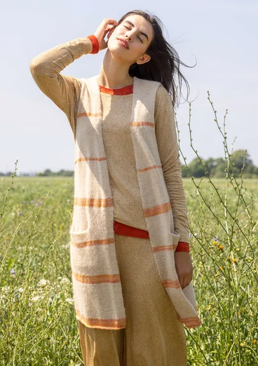 Gilet sans manches "Sandy" en maille d’alpaga mélangé et coton biologique/recyclé - naturel foncé