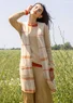 Gebreid mouwloos vest "Sandy" van alpacamix en biologisch/gerecycled katoen (donkernaturel XL)