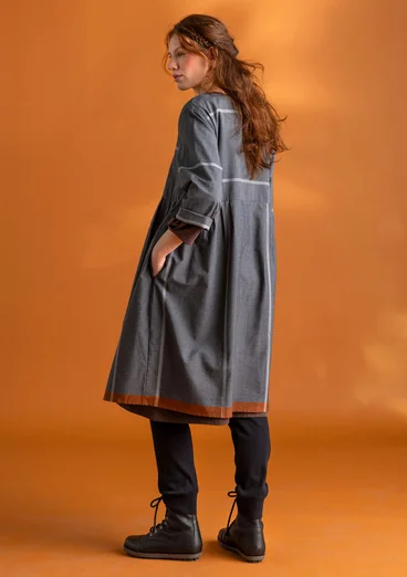 Robe tissée « Ava » en coton biologique - noir