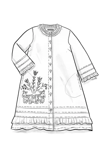 Besticktes Kleid „Fåle“ aus Bio-Baumwolle - fichte