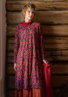 Jerseykjole "Rosebay" i lyocell/elastan - aubergine