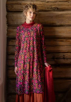 Jerseykjole "Rosebay" i lyocell/elastan - aubergine