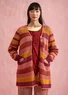 “Andromeda” organic/recycled cotton long cardigan (rhubarb L)