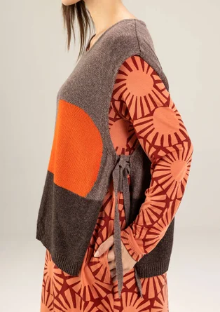 “Asahi” knit vest in a recycled wool blend/organic cotton - potato