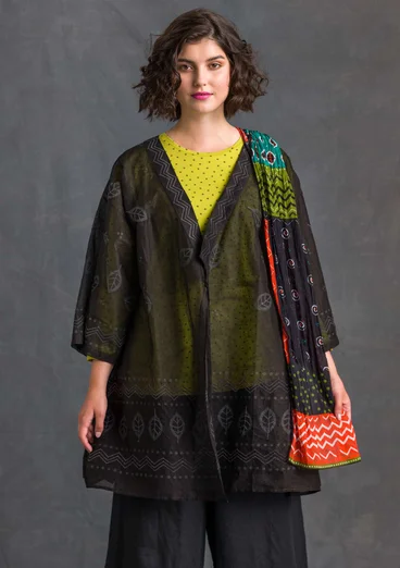 Kimono «Create» i bomull - svart