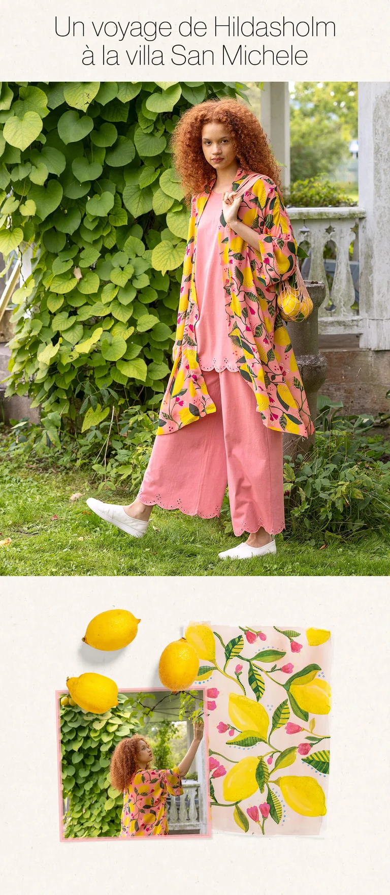 “Limone” woven viscose kimono