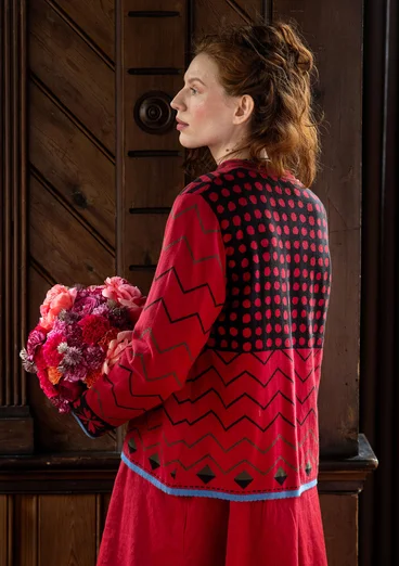 “Maria” organic/recycled cotton cardigan - poppy