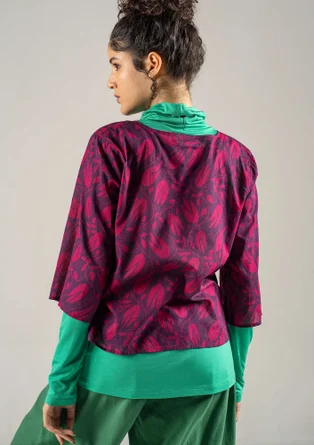 “Kelly” woven organic cotton blouse - allium/patterned