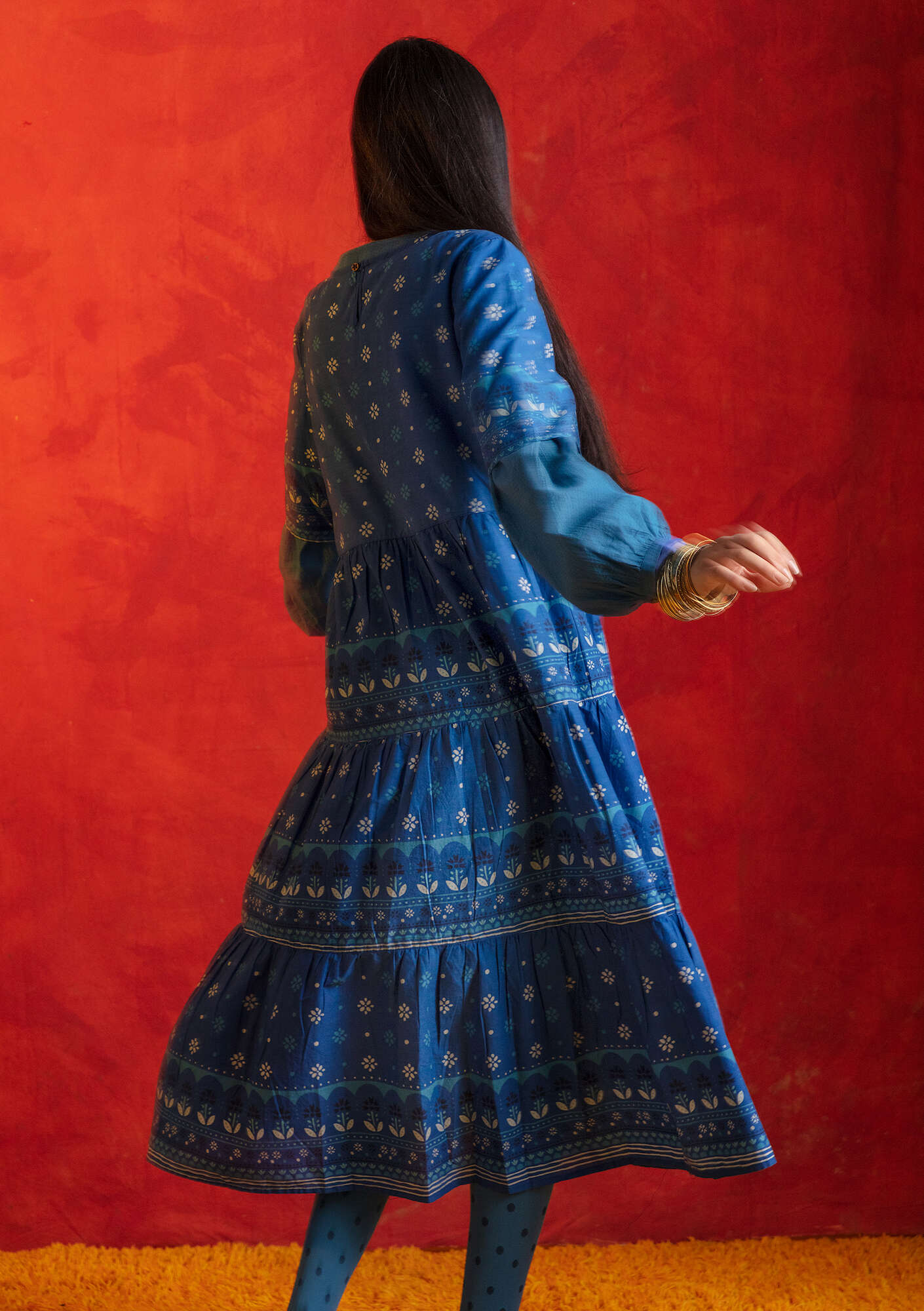 Robe  Lalita  en coton biologique bleu indigo thumbnail