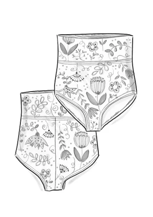 Bas de maillot "Pacific" en polyamide recyclé/élasthanne - noir/motif