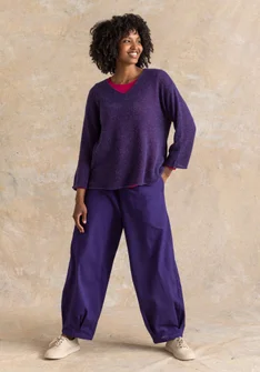 Geweven broek "Vendela" van biologisch katoen - nachthemel