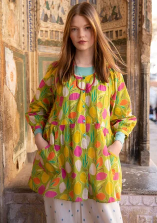 “Insta” organic cotton smock blouse - kiwi