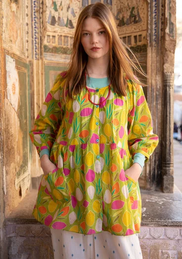 “Insta” organic cotton smock blouse - kiwi