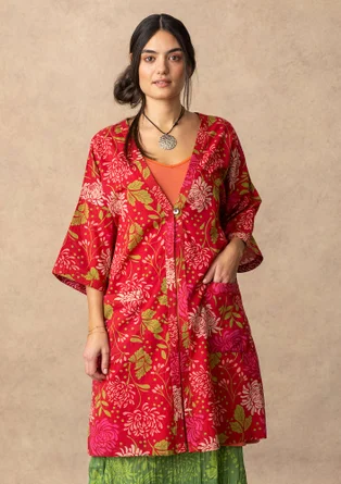 Kimono "Ayaka" en coton biologique - cerise