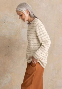 Favorittrøjen "Celia" i genanvendt bomuld - ufarvet/mørk natur