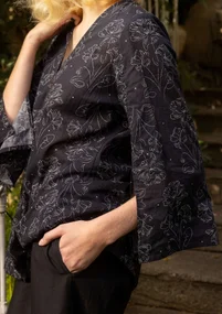 “Lily” woven organic cotton tunic - black