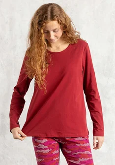 “Mona” organic cotton/elastane jersey top - lingonberry