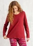 “Mona” organic cotton/elastane jersey top (lingonberry XS)
