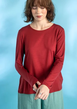 Top met lange mouwen "Luna" van lyocell/elastaan - agaatrood