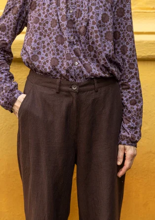 Pantalon "Agatha" en coton biologique tissé - mûrier noir