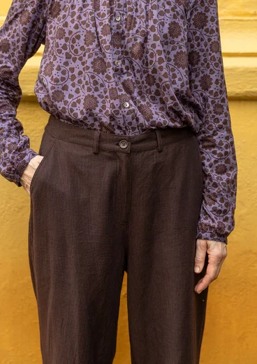 Pantalon "Agatha" en coton biologique tissé - mûrier noir