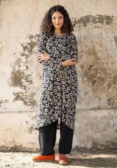 “Hibiscus” lyocell/elastane jersey dress - black