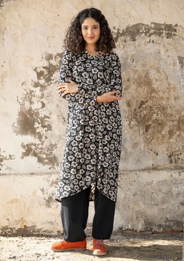 Robe "Hibiscus" en jersey de lyocell/élasthanne - noir