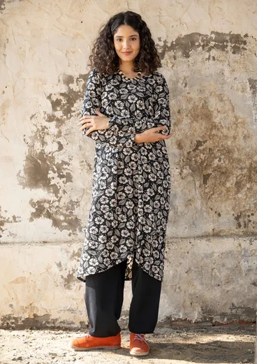 Robe "Hibiscus" en jersey de lyocell/élasthanne - noir
