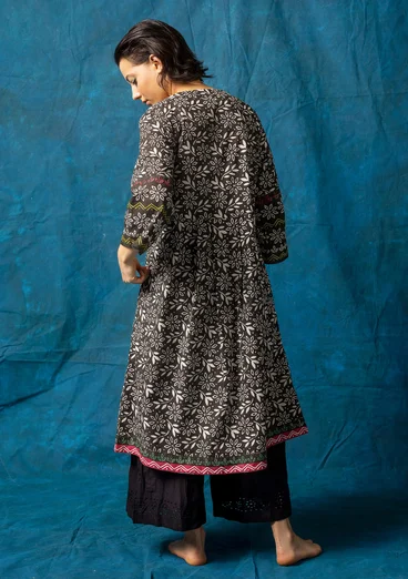 Woven “Kauri” dress in organic cotton  - svart