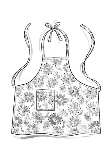 Tablier « Sunflower » en coton biologique/ lin - turquoise