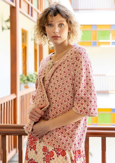 “Haldi” organic cotton knit cardigan - flamingo
