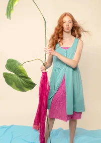 Robe "Lotus" en jersey de coton biologique - ruisseau de prairie