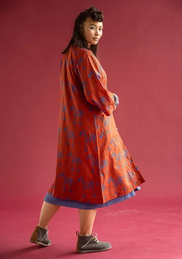 Robe "Zebra" en coton biologique - rouille